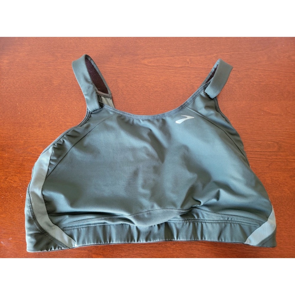 Brooks 38E Teal Adjustable Wireless Hook Loop Closure Sports Bra Athletic Run